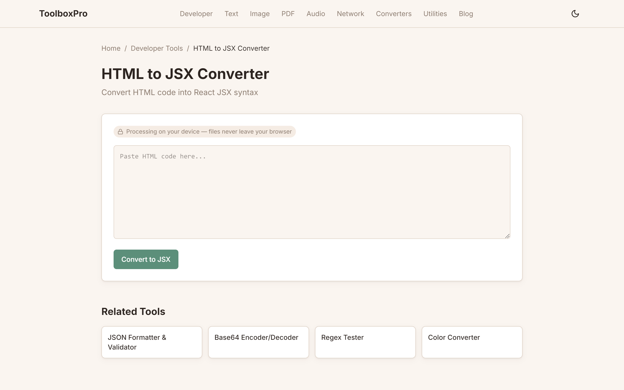 HTML to JSX Converter: Migrating from HTML to React Components